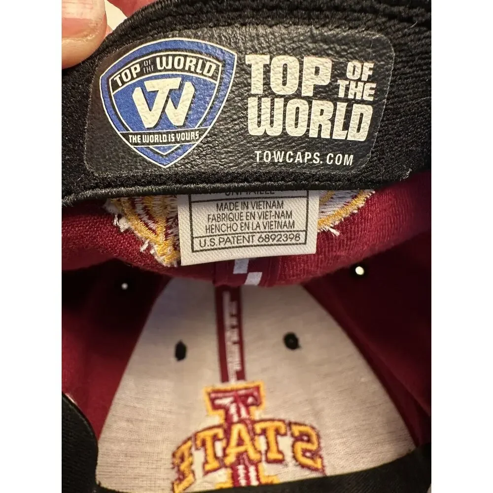 Iowa State Cyclones Hat Cap Top of the World Red Stretchy OSFM